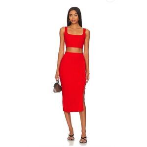 LITA by Ciara Red Ribbed Crop Top M